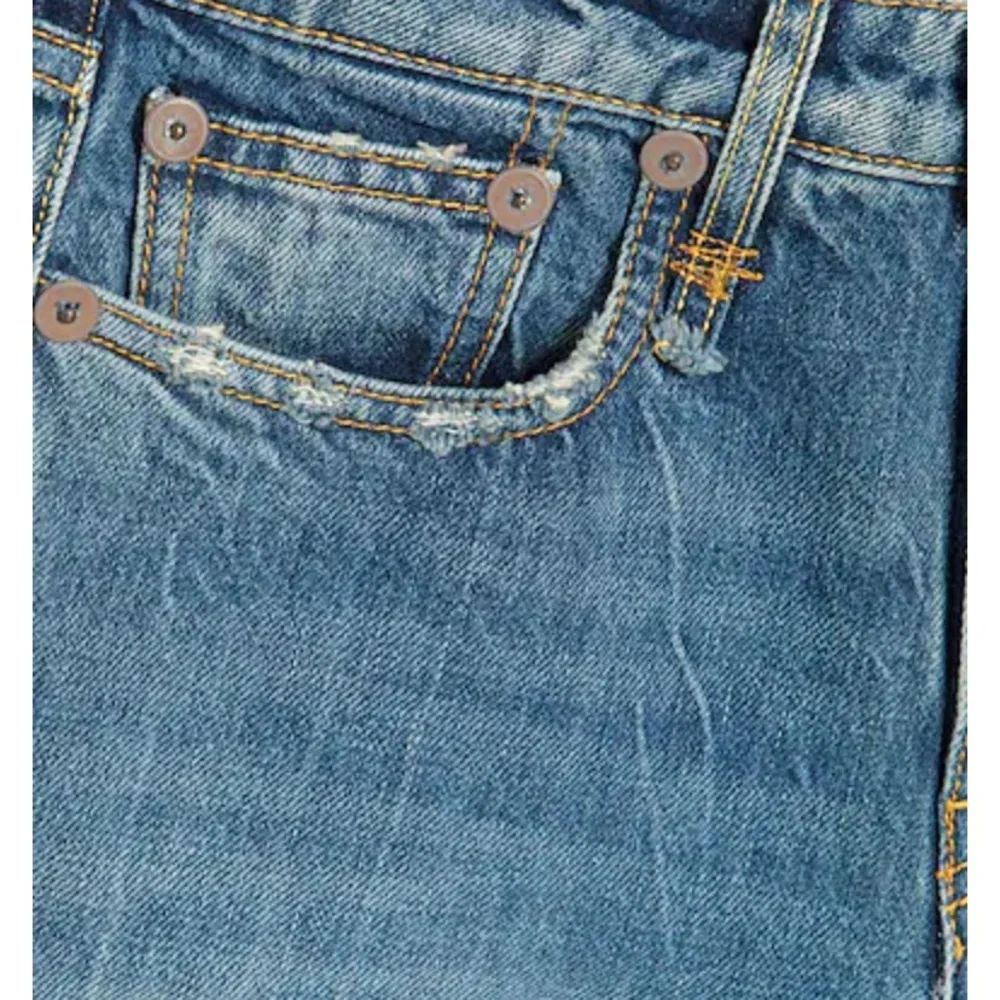 R13 Distressed Hem High Waist Crop Denim Jeans - Picture 5 of 15